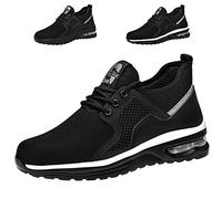 Gainsera Chaussure de Sécurité Homme Femme Légères Embout Acier Basket de Securite Chaussures de Travail 02 Noir 45 EU 275