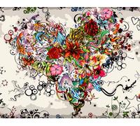 Gaira Peinture par numéros Cœur de fleurs