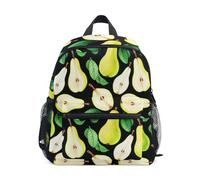 GAIREG Aquarelle Pears Sac à dos noir pour enfant garçon avec étiquette nominative, sac d'école pour enfants sacs à dos préscolaire, Aquarelle Poires Noires, 3-5 Years, Sacs à dos mignons