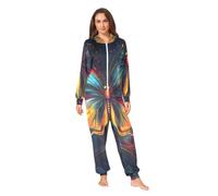 GAIREG Colorful Butterfly Pyjama une pièce pour homme et femme, vêtement de nuit unisexe pour adulte, Papillon coloré 1, XL