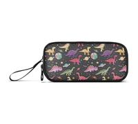 GAIREG Jolie trousse à crayons dinosaure pour artistes, bien triée | Trousse bien organisée avec compartiments, fermeture pour stylo, coque en nylon de 2 L, peut contenir des crayons à plat de