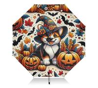 GAIREG Lanterns Parapluie de voyage à motif feuilles d'automne, compact, pliable, ouverture automatique, coupe-vent, imperméable, protection contre le soleil et la pluie avec 8 baleines et revêtement