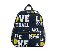 GAIREG Live Love Softball Sac à dos pour enfant garçon avec étiquette nominative, sacs à dos d'école pour enfants, Balle molle Live Love, Medium, Sacs à dos mignons