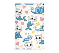 GAIREG Lot de 4 torchons blancs mignons yeux de chat, 71,1 x 45,7 cm, absorbants imprimés