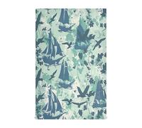 GAIREG Lot de 4 torchons de cuisine vintage motif silhouettes vertes et bleues, 71 x 45,7 cm