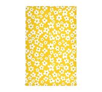 GAIREG Lot de 6 torchons de cuisine absorbants imprimés à fleurs blanches jaune vif, 71 x 45,7 cm