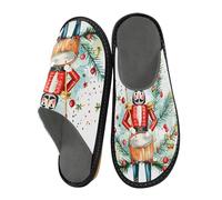 GAIREG Pantoufles pour la maison pour femme - Chaussons d'intérieur et d'extérieur - Pantoufles de voyage pour homme, Casse-noisette de Noël - 1, 44/45 EU