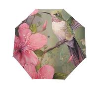 GAIREG Parapluie oiseau avec motif floral rose - Coupe-vent - Ouverture automatique