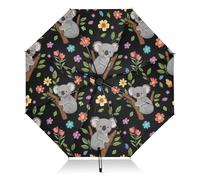 GAIREG Parapluie pliable avec branches d'arbre de koalas, ouverture automatique, parapluie de voyage compact pour le soleil et la pluie, coupe-vent, imperméable et portable