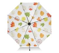 GAIREG Parapluie pliable style feuilles d'automne orange, ouverture automatique, coupe-vent, parapluie de voyage compact pour le soleil et la pluie