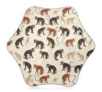 GAIREG Parapluie pour enfants avec silhouettes de singe marron et beige - Parapluie coupe-vent