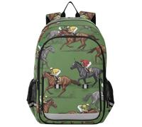 GAIREG Sac à dos d'école multi-poches vert hippique