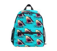 GAIREG Sac à dos mignon avec étiquette nominative Motif requins Bleu, Dessin animé mignon requins bleu-1, 3-5 Years, Sacs à dos mignons