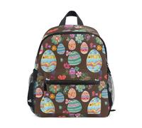 GAIREG Sac à dos mignon lapin de Pâques marron avec étiquette nominative, mini, 3-8 ans, Lapins de Pâques mignons marron, Small, Sacs à dos mignons