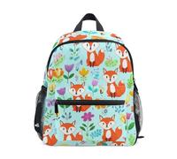 GAIREG Sac à dos mignon pour petite fille avec étiquette nominative, sac à dos d'école, sac à dos de voyage bleu, Renards mignons de dessins animés bleus, 3-5 Years, Sacs à dos mignons