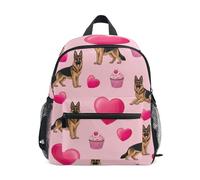GAIREG Sac à dos pour enfant avec étiquette nominative, motif chiens de berger allemand, sac à dos de maternelle, Berger allemand, 3-5 Years, Sacs à dos mignons