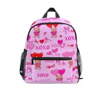 GAIREG Sac à dos pour enfant avec étiquette nominative Motif ours et cœurs Rose, Ours mignons cœurs roses, 6-8 Years, Sacs à dos mignons