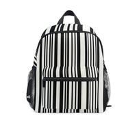 GAIREG Sac à dos pour enfant avec étiquette nominative, rayures noires et blanches, Rayures noires et blanches., 6-8 Years, Sacs à dos mignons
