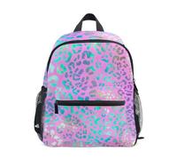 GAIREG Sac à dos pour petite fille avec étiquette de nom Motif léopard pastel