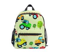 GAIREG Sac à dos pour tout-petits filles et garçons, motif voiture joyeuse, sac à dos pour maternelle vert printanier avec étiquette nominative, 3 à 8 ans, Cheerful Car Soft Spring Green, Small, Sacs