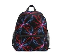 GAIREG Sac à dos pour tout-petits filles et garçons, sac à dos de voyage électrique rouge bleu avec étiquette nominative, mini sacs à dos d'école, pour enfants, Foudre électrique rouge bleu, 6-8 Years