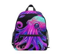 GAIREG Sac à dos violet vif pour enfant garçon avec étiquette nominative, sacs à dos de maternelle, Poulpe violet vif noir, 3-5 Years, Sacs à dos mignons