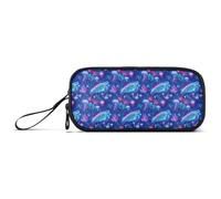 GAIREG Trousse à crayons motif tortue de mer et méduse | Étui de voyage pour marqueurs, large ouverture et nylon, poches intérieures en maille, imprimé intégral