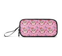 GAIREG Trousse à crayons pour artistes Motif chouette papillon Rose | Trousse à crayons avec boucles élastiques pour stylos, construction rectangulaire, peut contenir 30 à 75 stylos fins pour