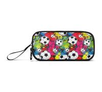 GAIREG Trousse à stylos colorée avec imprimé ballon de football pour | Trousse à crayons en nylon avec poches intérieures solides, rangement prêt à emballer pour Noël