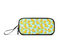 GAIREG Trousse à stylos en nylon pour garçon Motif canards jaunes Bleu | Trousse à stylos sans désordre pour adolescentes, avec poches intérieures en maille, disposition debout pour la rentrée