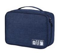 GaiRen Sac de rangement pour casque d'arbitre V4/V6/FBIM - Étui de transport pour système de communication d'arbitre pour câble de chargeur, volley-ball, football (bleu foncé)