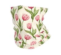 Gaiter Imprimé de tulipes Roses Écharpe tube Course à Pied 25x50cm
