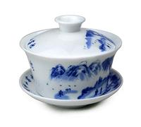 Gaiwan Ensemble de tasses à thé en porcelaine émaillée blanche 255,1 g (Paysage paysage)