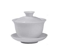 Gaiwan Service à thé Kung Fu en porcelaine émaillée blanche pour la maison et le bureau (100 ml)