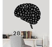 GAIZHEWO Créatif Cerveau Math Symbole Vinyle Autocollant Mural Salle De Classe Salle D'étude Chambre D'enfants Bibliothèque Salle De Lecture AmoviblePapier Peint