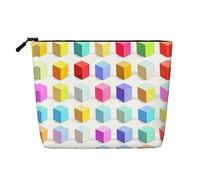GaJher Colorful Cubes Faux Trousse de maquillage en chanvre - Votre solution unique pour les produits de toilette de voyage et le rangement quotidien des cosmétiques - Pochette à fermeture éclair,
