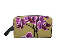 GaJher Grande trousse de maquillage de voyage - Trousse de toilette réutilisable avec impression d'orchidées, organiseur portable pour le maquillage, essentiels quotidiens, blanc, taille unique,