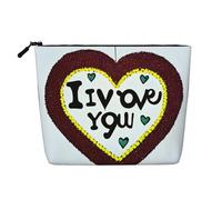 GaJher Love Confessions Trousse de maquillage en faux chanvre - Votre solution unique pour les produits de toilette de voyage et le rangement quotidien des cosmétiques - Pochette à fermeture éclair,