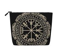 GaJher Magical Design Trousse de toilette avec runes nordiques, boussole, chanvre artificiel, votre solution unique pour les articles de toilette de voyage et le rangement quotidien des cosmétiques -