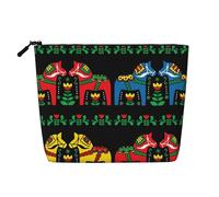 GaJher Runner Swedish Dala Horse Folk Faux Trousse de maquillage en chanvre - Votre solution unique pour les articles de toilette de voyage et le rangement quotidien des cosmétiques - Pochette à