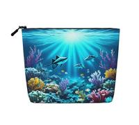 GaJher Submarine Coral Rays Trousse de maquillage en chanvre artificiel - Votre solution unique pour les produits de toilette de voyage et le rangement quotidien des cosmétiques - Pochette à fermeture