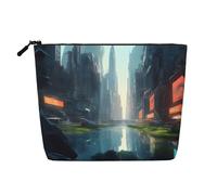 GaJher The City on the Water Trousse de maquillage en chanvre artificiel - Votre solution unique pour les produits de toilette de voyage et le rangement quotidien des cosmétiques - Pochette à