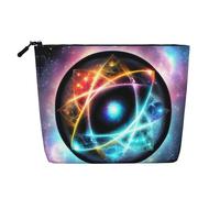GaJher Wonderful Universe Trousse de maquillage en faux chanvre - Votre solution unique pour les produits de toilette de voyage et le rangement quotidien des cosmétiques - Pochette à fermeture éclair,
