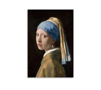 GAJUST Johannes Vermeer Poster de peinture La jeune femme avec la perle ou la fille avec un turban (Het Meisje Met D, sans cadre, 40 x 60 cm)