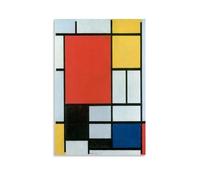 GAJUST Piet Mondrian Poster Composition avec rouge, jaune, bleu et noir peint par Piet Mondrian, impression sur toile, sans cadre, 60 x 90 cm
