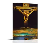 GAJUST Poster du Christ Salvador Dali Cristo de San Juan De La Cruz, peinture du peintre espagnol Salvador, impression sur toile ; cadre ; 30 x 45 cm