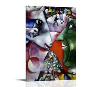 GAJUST Poster I And The Village Chagall I And The Village peint par Marc Chagall en 1911, encadrement, 40 x 60 cm