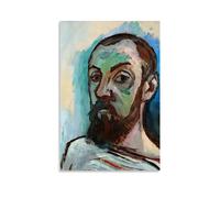GAJUST Poster Matisse autoportrait dans un t-shirt rayé peint par Henri Matisse en 1906, impression sur toile, sans cadre, 50 x 75 cm