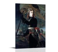 GAJUST Poster Napoléon sur le pont à Arcole peint par Antoine Jean Gros vers 17, impression sur toile avec cadre 50 x 75 cm