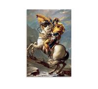 GAJUST Poster Napoléon traversant les Alpes (cape orange) peint par Jacques Louis, sans cadre, 60 x 90 cm